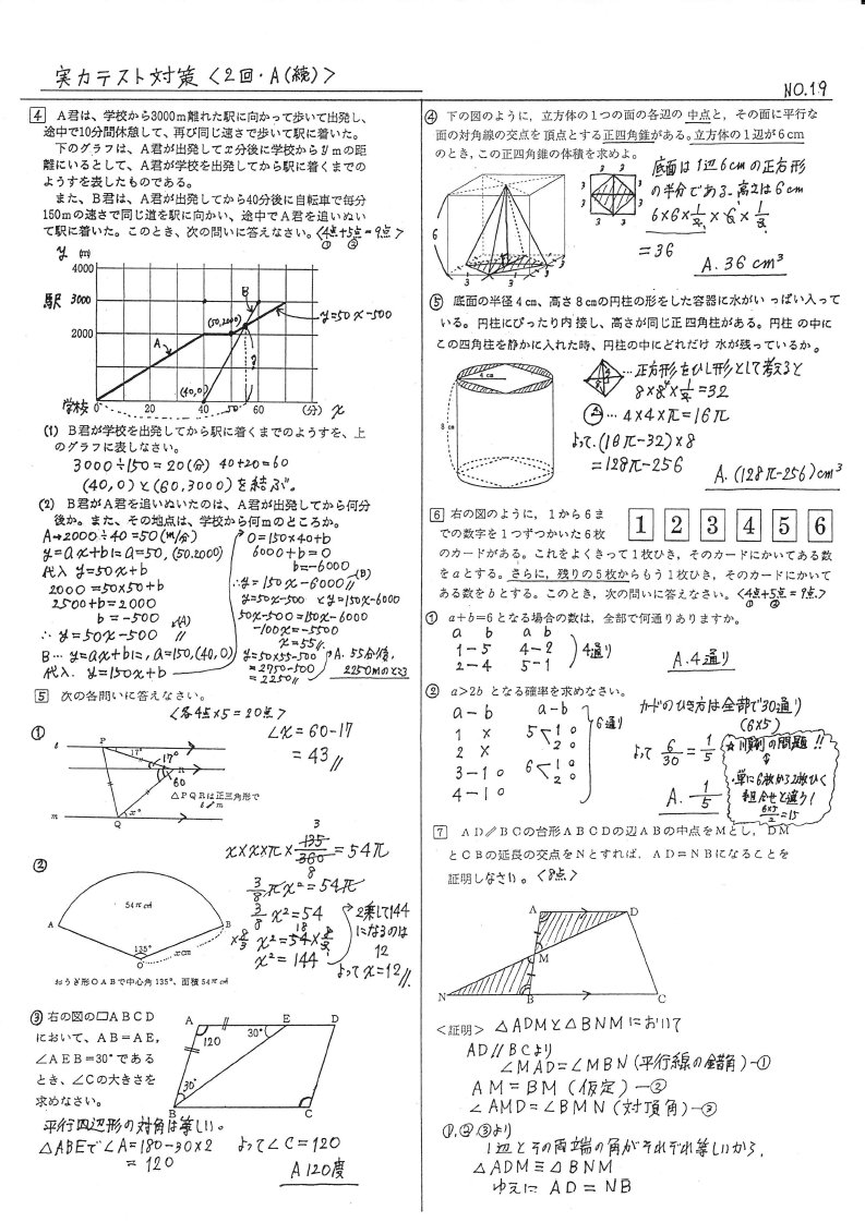 中3数学実力テスト対策問題集 中3生のための総復習 実力アップ教材